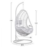 ΚΡΕΜΑΣΤΗ ΠΟΛΥΘΡΟΝΑ ΦΩΛΙΑ CALLIE HM5541.03 ΜΕ ΛΕΥΚΟ WICKER & ΜΑΞΙΛΑΡΙΑ Φ95Χ195Υ εκ. - Image 2