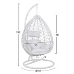 ΚΡΕΜΑΣΤΗ ΠΟΛΥΘΡΟΝΑ ΦΩΛΙΑ CATALINA HM5677.02 ΜΕ ΛΕΥΚΟ WICKER & ΜΑΞΙΛΑΡΙΑ Φ105Χ195Υ εκ. - Image 2