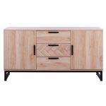 ΜΠΟΥΦΕΣ CHANELLE ΣΕ ΦΥΣΙΚΟ ΧΡΩΜΑ ΜΕ ΜΑΥΡΑ ΠΟΔΙΑ 148x39,5x79,5Y εκ. HM8646 - Image 3