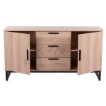 ΜΠΟΥΦΕΣ CHANELLE ΣΕ ΦΥΣΙΚΟ ΧΡΩΜΑ ΜΕ ΜΑΥΡΑ ΠΟΔΙΑ 148x39,5x79,5Y εκ. HM8646 - Image 4