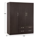 ΝΤΟΥΛΑΠΑ 3ΦΥΛΛΗ CARLY HM384.01 ΜΕ ΔΥΟ ΣΥΡΤΑΡΙΑ ZEBRANO 150X55Χ180Υεκ. - Image 2