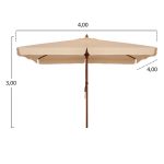 ΟΜΠΡΕΛΑ ΕΠΑΓΓΕΛΜΑΤΙΚΗ WALLER 4,00X4,00X3,00Y ΜΕ ΞΥΛΙΝΟ ΣΚΕΛΕΤΟ HM6023 ΜΠΕΖ - Image 2
