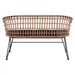ΠΑΓΚΑΚΙ ΜΕΤΑΛΛΙΚΟ ALLEGRA HM5692 ΜΕ WICKER ΜΑΥΡΟ-ΜΠΕΖ 124x57x77Υ εκ. - Image 4