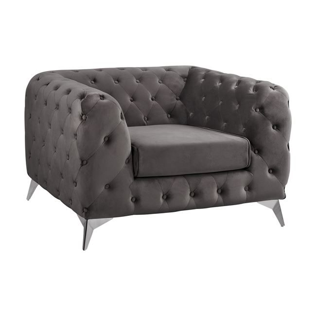 polythrona-albert-tchesterfield-gkri-bel ΠΟΛΥΘΡΟΝΑ ALBERT T.CHESTERFIELD ΓΚΡΙ ΒΕΛΟΥΔΟ HM3130.10 120Χ89Χ72Υεκ. - Image 1