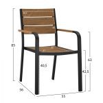 ΠΟΛΥΘΡΟΝΑ ΑΛΟΥΜΙΝΙΟΥ SAGA ΑΝΘΡΑΚΙ ΜΕ POLYWOOD HM5127.02 55x56x85Υεκ. - Image 2