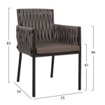 ΠΟΛΥΘΡΟΝΑ ΑΛΟΥΜΙΝΙΟΥ MARTIN ΑΝΘΡΑΚΙ ΜΕ RATTAN HM5564.02 55x59x83Υεκ. - Image 2