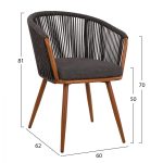 ΠΟΛΥΘΡΟΝΑ ΑΛΟΥΜΙΝΙΟΥ HARRIET BAMBOO LOOK ΜΕ ΣΧΟΙΝΙ ΓΚΡΙ HM5548.01 60X62X81Υ εκ. - Image 2