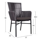 ΠΟΛΥΘΡΟΝΑ ΑΛΟΥΜΙΝΙΟΥ COMPRERIA HM5298.02 ΓΚΡΙ ΜΕ ΜΑΞΙΛΑΡΙ 57x60x90 cm - Image 2
