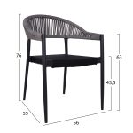 ΠΟΛΥΘΡΟΝΑ ΑΛΟΥΜΙΝΙΟΥ RAINA ΓΚΡΙ HM5299.02 ΜΕ ROUND WICKER ΑΝΟΙΧΤΟ ΓΚΡΙ 56x55x76Υεκ. - Image 2