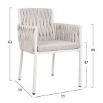 ΠΟΛΥΘΡΟΝΑ ΑΛΟΥΜΙΝΙΟΥ MARTIN ΛΕΥΚΗ ΜΕ RATTAN HM5564.01 55x59x83 Υεκ. - Image 2