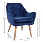 ΠΟΛΥΘΡΟΝΑ CORENA HM8400.08 ΑΠΟ ΜΠΛΕ ΒΕΛΟΥΔΟ 62X69X74,5Υ εκ. - Image 2
