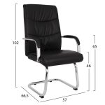 ΠΟΛΥΘΡΟΝΑ ESTHER HM1045.11 ΜΑΥΡΟ PU ΜΕ ΒΑΣΗ ΧΡΩΜΙΟΥ 57x66,5x102 cm - Image 2