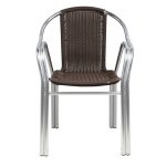 ΠΟΛΥΘΡΟΝΑ NOEL HM5019 ΑΛΟΥΜΙΝΙΟΥ ΔΙΠΛΟΣ ΣΚΕΛΕΤΟΣ ΜΕ RATTAN 56x60x75Υ εκ. - Image 2