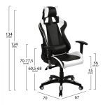 ΠΟΛΥΘΡΟΝΑ GAMING ZAYN HM1056.04 ΜΑΥΡΟ-ΛΕΥΚΟ PU 67x70x134 cm - Image 2
