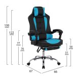 ΠΟΛΥΘΡΟΝΑ GAMING HM1055.08 SYNCHRO ΜΑΥΡΟ ΚΑΙ ΓΑΛΑΖΙΟ PU 66x67x130 cm - Image 2