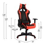 ΠΟΛΥΘΡΟΝΑ GAMING ZAYN HM1056.01 ΜΑΥΡΟ-ΚΟΚΚΙΝΟ PU 67x70x134 εκ. - Image 2