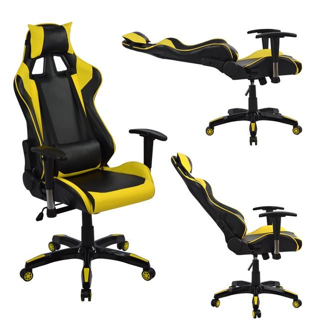 polythrona-gaming-hm105611-mayro-kitrino ΠΟΛΥΘΡΟΝΑ GAMING ZAYN HM1056.11 ΜΑΥΡΟ-ΚΙΤΡΙΝΟ PU 67x70x134 εκ. - Image 1