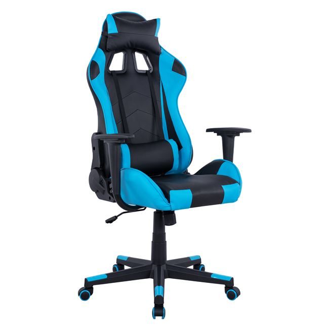 polythrona-gaming-hm113708-mayro-siel-pu ΠΟΛΥΘΡΟΝΑ GAMING WINTER HM1137.08 ΜΑΥΡΟ-ΣΙΕΛ PU 68Χ67Χ130 ΕΚ - Image 1