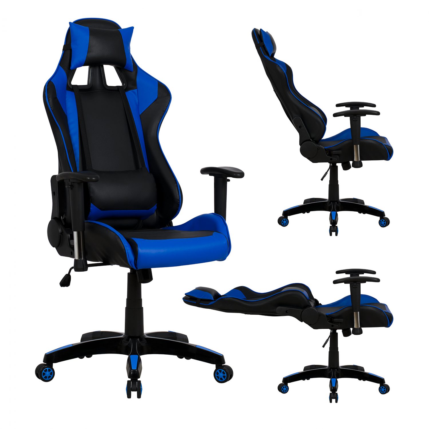 polythrona-grafeioy-gaming-fb9105608-may-90 ΠΟΛΥΘΡΟΝΑ ΓΡΑΦΕΙΟΥ GAMING ZAYN HM1056.08 ΜΑΥΡΟ-ΜΠΛΕ PU 67x70x134 cm - Image 1