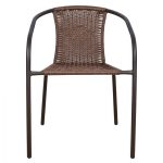 ΠΟΛΥΘΡΟΝΑ ΚΑΡΕΚΛΑ CAMEL HM5015.02 ΚΑΦΕ ΜΕΤΑΛΛΙΚΗ ΜΕ WICKER 48x48-53x72 cm - Image 3