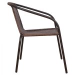 ΠΟΛΥΘΡΟΝΑ ΚΑΡΕΚΛΑ CAMEL HM5015.02 ΚΑΦΕ ΜΕΤΑΛΛΙΚΗ ΜΕ WICKER 48x48-53x72 cm - Image 4