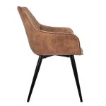 ΠΟΛΥΘΡΟΝΑ MANDO HM8006.03 ΜΕ ΚΑΦΕ NUBUCK ΥΦΑΣΜΑ 60x60x84 εκ. - Image 4