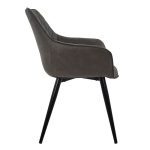 ΠΟΛΥΘΡΟΝΑ MANDO HM8006.10 ΜΕ ΓΚΡΙ NUBUCK ΥΦΑΣΜΑ 60x60x84 εκ. - Image 4