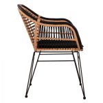 ΠΟΛΥΘΡΟΝΑ ΜΕ ΜΑΞΙΛΑΡΙ ΜΕΤΑΛΛΙΚΗ ALLEGRA HM5663 ΜΕ WICKER ΜΠΕΖ & ΜΑΥΡΟ ΧΡΩΜΑ 58x60x82Υ εκ. - Image 4