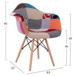 ΠΟΛΥΘΡΟΝΑ ΜΕ ΞΥΛΙΝΑ ΠΟΔΙΑ & ΚΑΘΙΣΜΑ PATCHWORK MIRTO HM005.25 63x57x80 εκ. - Image 2