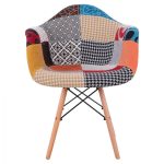ΠΟΛΥΘΡΟΝΑ ΜΕ ΞΥΛΙΝΑ ΠΟΔΙΑ & ΚΑΘΙΣΜΑ PATCHWORK MIRTO HM005.25 63x57x80 εκ. - Image 3
