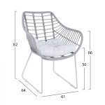 ΠΟΛΥΘΡΟΝΑ ΜΕΤΑΛΛΙΚΗ RADLEY ΑΣΠΡΟ ΜΑΤ & ΓΚΡΙ WICKER HM5300.02 - Image 2