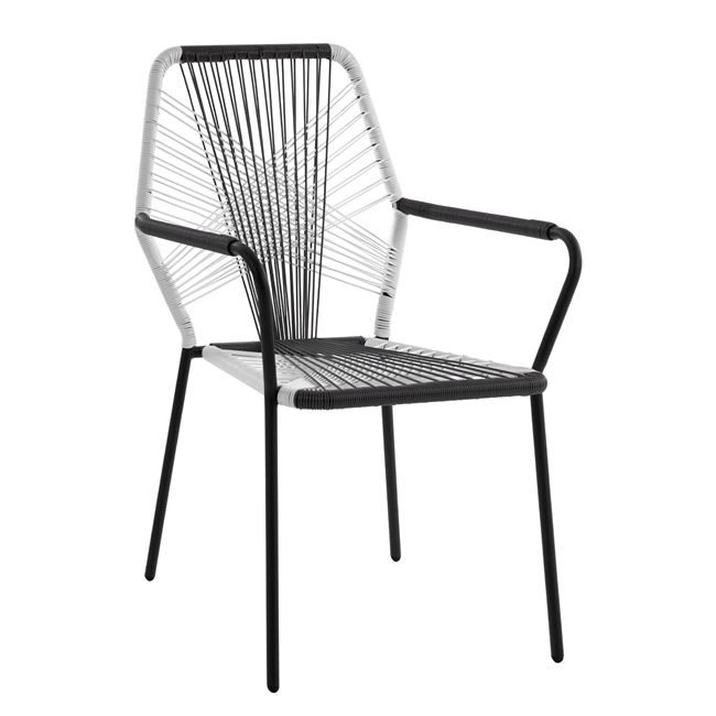 polythrona-metalliki-hm5490-me-wicker-le ΠΟΛΥΘΡΟΝΑ ΜΕΤΑΛΛΙΚΗ HM5490 ΜΕ WICKER ΛΕΥΚΟ-ΓΚΡΙ 59x59x90 cm - Image 1