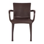 ΠΟΛΥΘΡΟΝΑ ΠΟΛΥΠΡΟΠΥΛΕΝΙΟΥ RATTAN ΠΟΔΙ ALU HM5591.03 ΧΡΩΜΑ ΚΑΦΕ 60x60x82 cm - Image 3