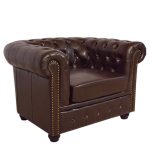ΠΟΛΥΘΡΟΝΑ T.CHESTERFIELD HM3011.01 ΤΕΧΝΟΔΕΡΜΑ ΣΚΟΥΡΟ ΚΑΦΕ 110x90x73 εκ. - Image 2