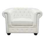 ΠΟΛΥΘΡΟΝΑ T.CHESTERFIELD HM3011.02 ΤΕΧΝΟΔΕΡΜΑ ΛΕΥΚΟ ΜΑΤ 110x90x73 εκ. - Image 2