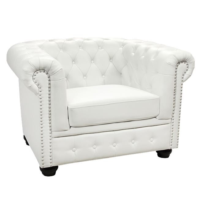 polythrona-tchesterfield-hm301102-techno ΠΟΛΥΘΡΟΝΑ T.CHESTERFIELD HM3011.02 ΤΕΧΝΟΔΕΡΜΑ ΛΕΥΚΟ ΜΑΤ 110x90x73 εκ. - Image 1