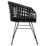 ΠΟΛΥΘΡΟΝΑ ΤΥΠΟΥ ΦΩΛΙΑ ΜΕΤΑΛΛΙΚΗ ALLEGRA HM5456.02 ΜΕ WICKER ΜΑΥΡΟ 59Χ56,5Χ83Υ εκ. - Image 4