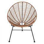 ΠΟΛΥΘΡΟΝΑ ΤΥΠΟΥ ΦΩΛΙΑ ΜΕΤΑΛΛΙΚΗ ALLEGRA HM5458 ΜΕ WICKER ΜΠΕΖ 73x83x86Υ εκ. - Image 3