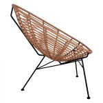 ΠΟΛΥΘΡΟΝΑ ΤΥΠΟΥ ΦΩΛΙΑ ΜΕΤΑΛΛΙΚΗ ALLEGRA HM5458 ΜΕ WICKER ΜΠΕΖ 73x83x86Υ εκ. - Image 4