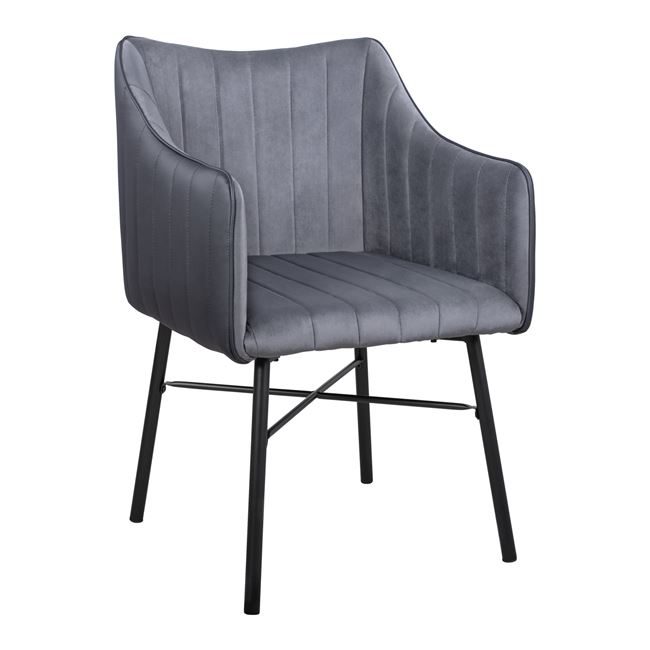 polythronaki-allysa-hm851801-apo-beloydo ΠΟΛΥΘΡΟΝΑΚΙ ALLYSA HM8518.01 ΑΠΟ ΒΕΛΟΥΔΟ ΣΚΟΥΡΟ ΓΚΡΙ ΚΑΙ ΜΑΥΡΟ PU 57x58x88Υ εκ. - Image 1