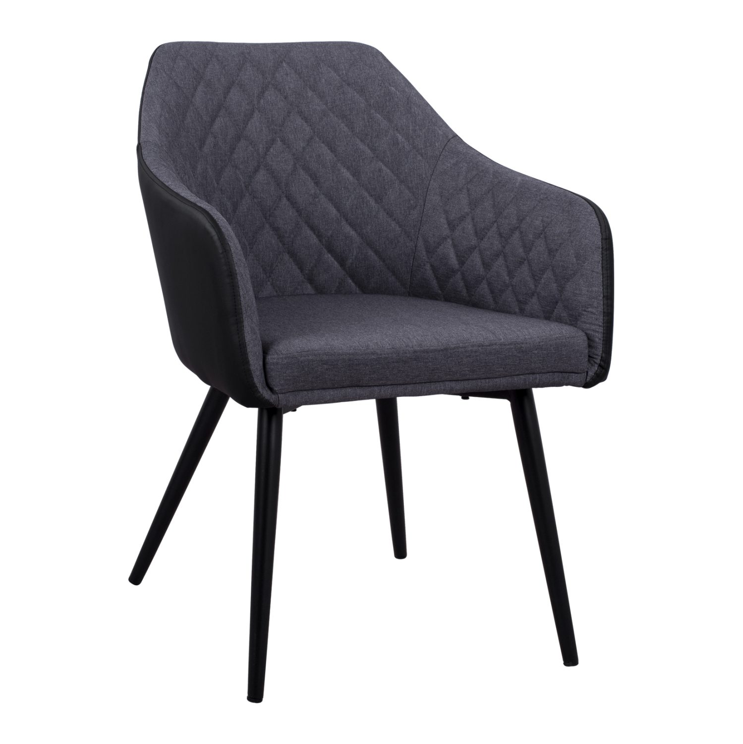 polythronaki-fb9852201-me-yfasma-skoyro ΠΟΛΥΘΡΟΝΑΚΙ CHARLES HM8522.01 ΜΕ ΥΦΑΣΜΑ ΣΚΟΥΡΟ ΓΚΡΙ PU ΜΑΥΡΟ 57x63x83Υ εκ. - Image 1