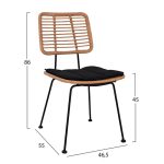 ΣΕΤ 3ΤΜΧ ALLEGRA WICKER ΜΕ ΤΡΑΠΕΖΙ Φ70Χ74Υ ΜΠΕΖ & ΜΑΥΡΟ ΧΡΩΜΑ HM10478 - Image 3