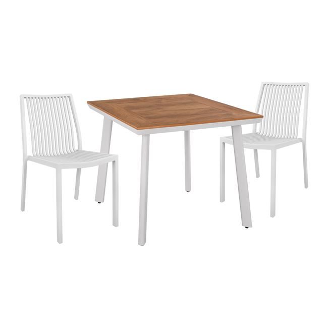 set-3tmch-me-trapezi-80ch80ch73y-karekle ΣΕΤ 3ΤΜΧ ΜΕ ΤΡΑΠΕΖΙ 80Χ80Χ73Υ & ΚΑΡΕΚΛΕΣ ΑΛΟΥΜΙΝΙΟΥ ΣΕ ΛΕΥΚΟ ΧΡΩΜΑ HM10539.01 - Image 1