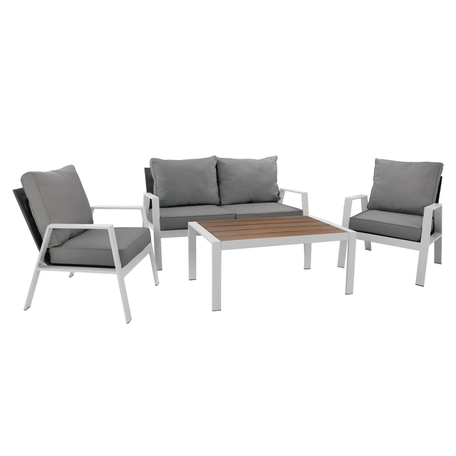 set-4tmch-saloni-aloyminioy-leyko-hm5128 ΣΕΤ 4ΤΜΧ ΣΑΛΟΝΙ VOLDER ΑΛΟΥΜΙΝΙΟΥ ΛΕΥΚΟ HM5128.11 ΜΕ TEXTLINE ΓΚΡΙ - Image 1