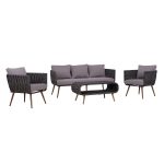 ΣΕΤ ΣΑΛΟΝΙ 4ΤΜΧ ΑΛΟΥΜΙΝΙΟΥ ΜΕ WICKER ΓΚΡΙ HM5282.11 - Image 2