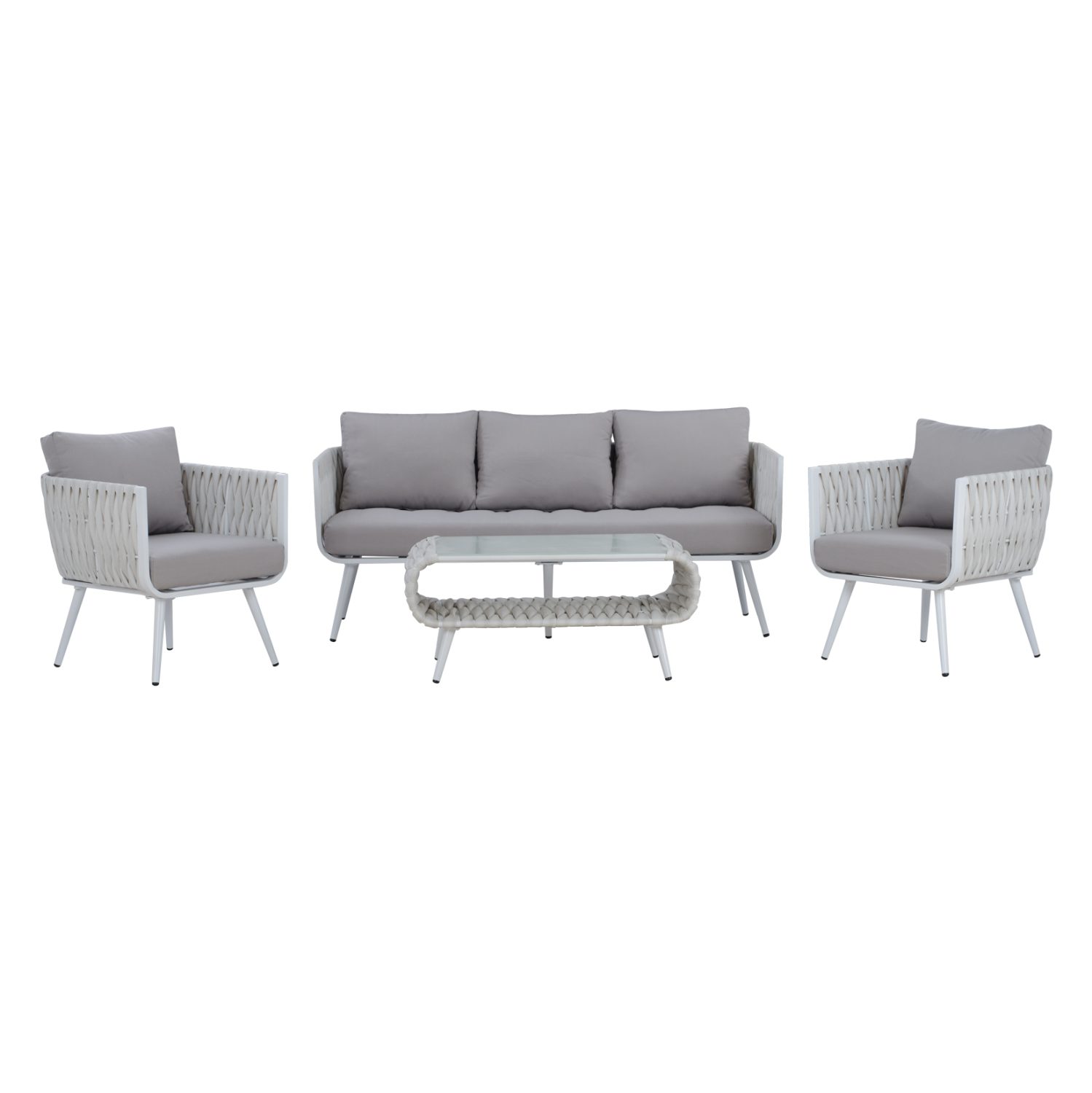 set-saloni-4tmch-aloyminioy-me-wicker-le ΣΕΤ ΣΑΛΟΝΙ 4ΤΜΧ ΑΛΟΥΜΙΝΙΟΥ ΜΕ WICKER ΛΕΥΚΟ HM5282.12 - Image 1