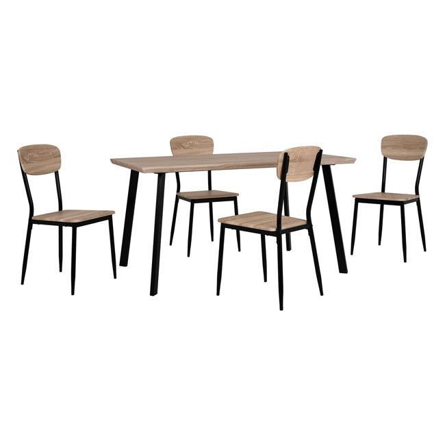 set-trapezarias-5tmch-hm10345-me-sonama ΣΕΤ ΤΡΑΠΕΖΑΡΙΑΣ 5ΤΜΧ HM10345 ME SONAMA ΕΠΙΦΑΝΕΙΑ ΚΑΙ ΜΑΥΡΑ ΠΟΔΙΑ 140x80x76 cm - Image 1