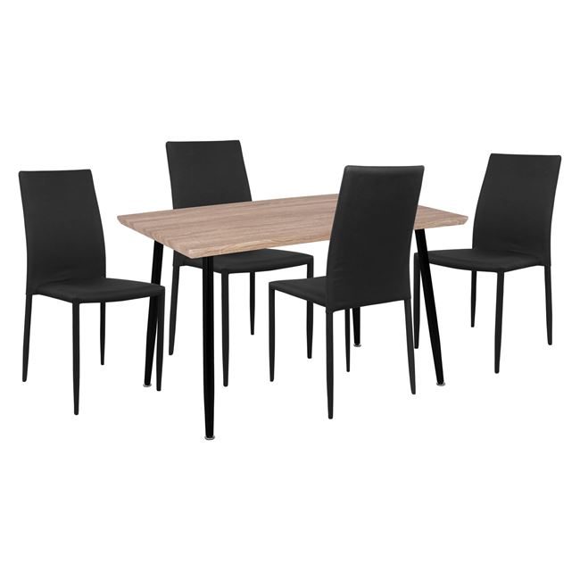 set-trapezarias-5tmch-me-trapezi-120ch70 ΣΕΤ ΤΡΑΠΕΖΑΡΙΑΣ 5ΤΜΧ ΜΕ ΤΡΑΠΕΖΙ 120Χ70Χ76,5 & ΚΑΡΕΚΛΕΣ ΤΕΤΑ ΜΑΥΡΕΣ HM11022 - Image 1