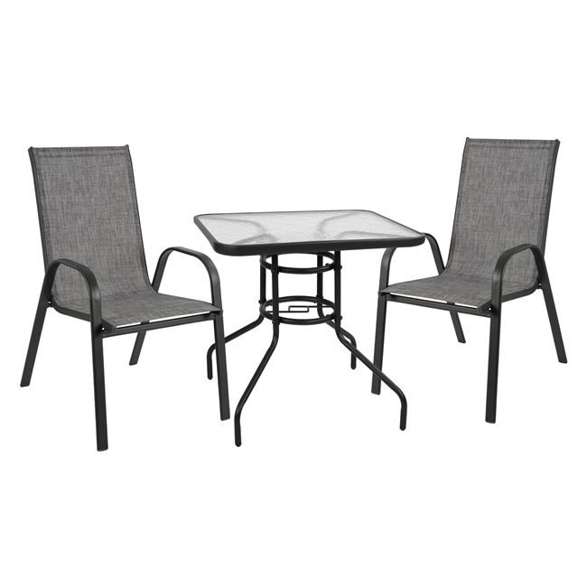 set-trapezarias-metalliki-3tmch-me-2-kar ΣΕΤ ΤΡΑΠΕΖΑΡΙΑΣ ΜΕΤΑΛΛΙΚΗ 3ΤΜΧ ΜΕ 2 ΚΑΡΕΚΛΕΣ & 1 ΤΡΑΠΕΖΙ 70Χ70 HM5185.01 - Image 1