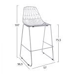 ΣΚΑΜΠΩ BAR ΜΕΤΑΛΛΙΚΟ HM5465.100 LUX ΧΡΩΜΙΟΥ 57x56,5x107 εκ. - Image 2